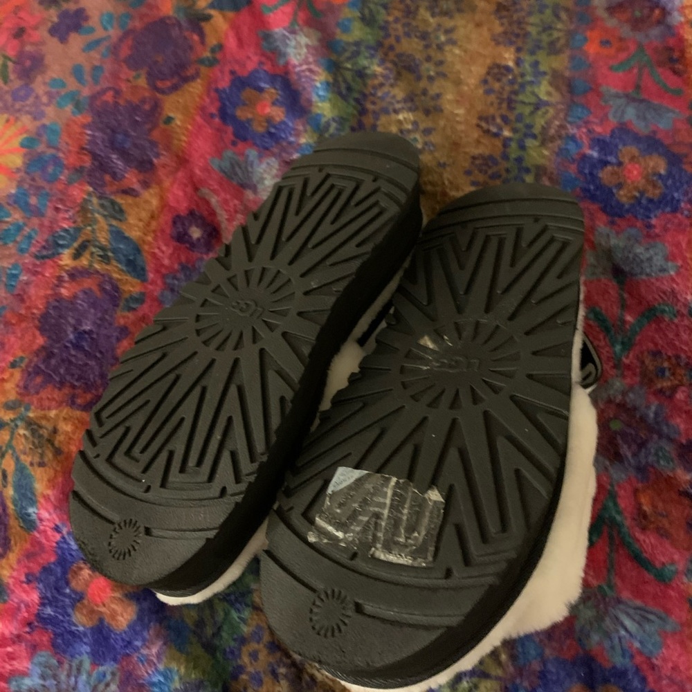 Ugg Fluff Slides Sling Back 8 White Cream - image 3